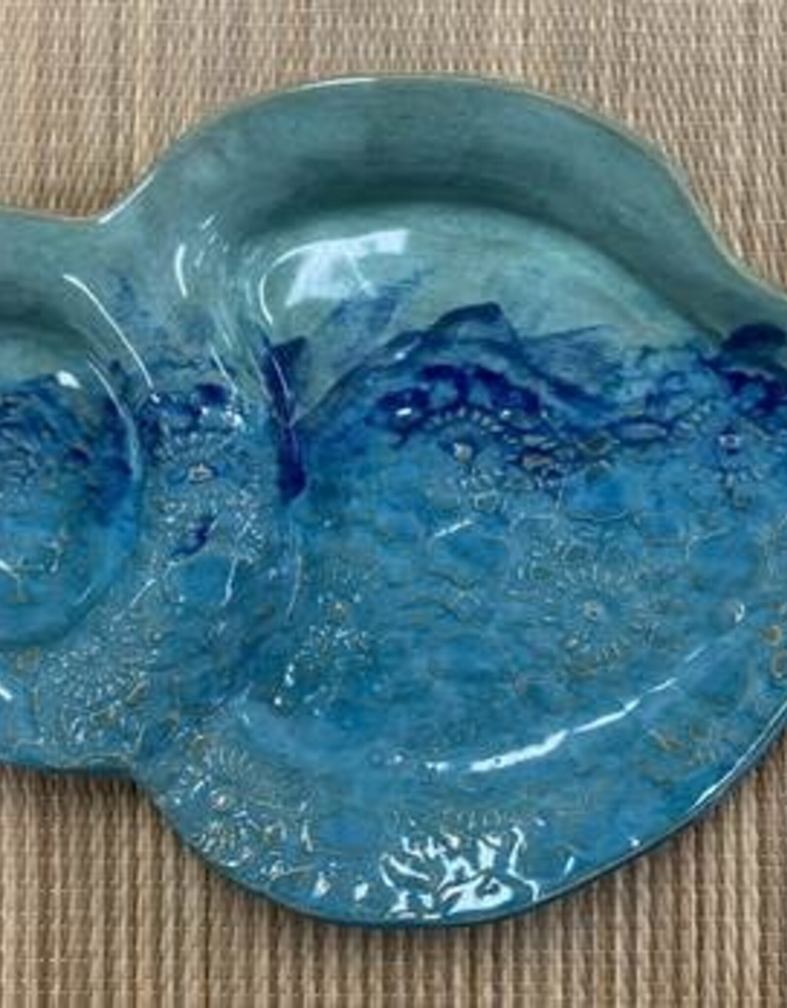 Clarkware Pottery Veggie & Dip Server Ocean