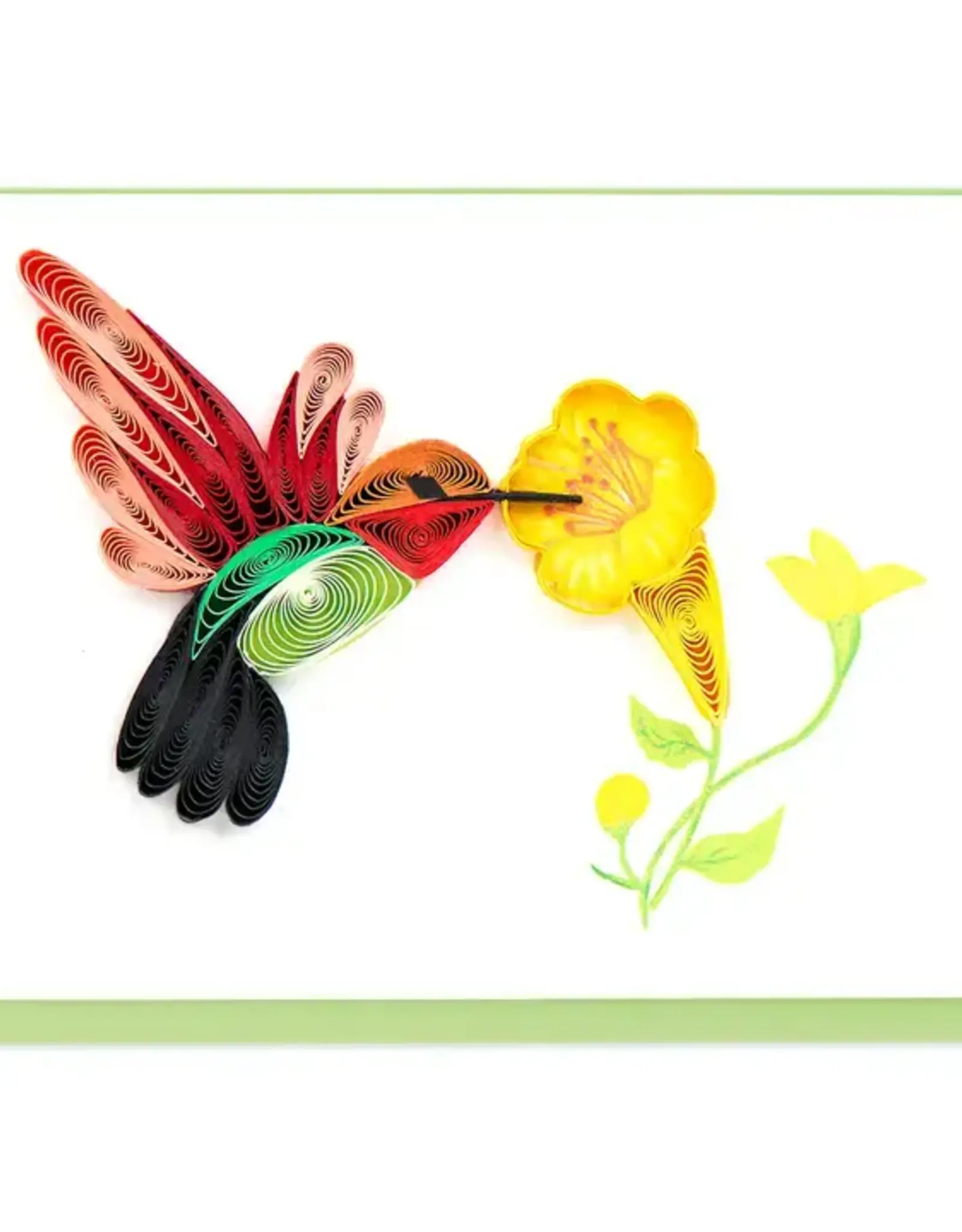 Quilling Cards Hummingbird & Flowers Quill Mini Card