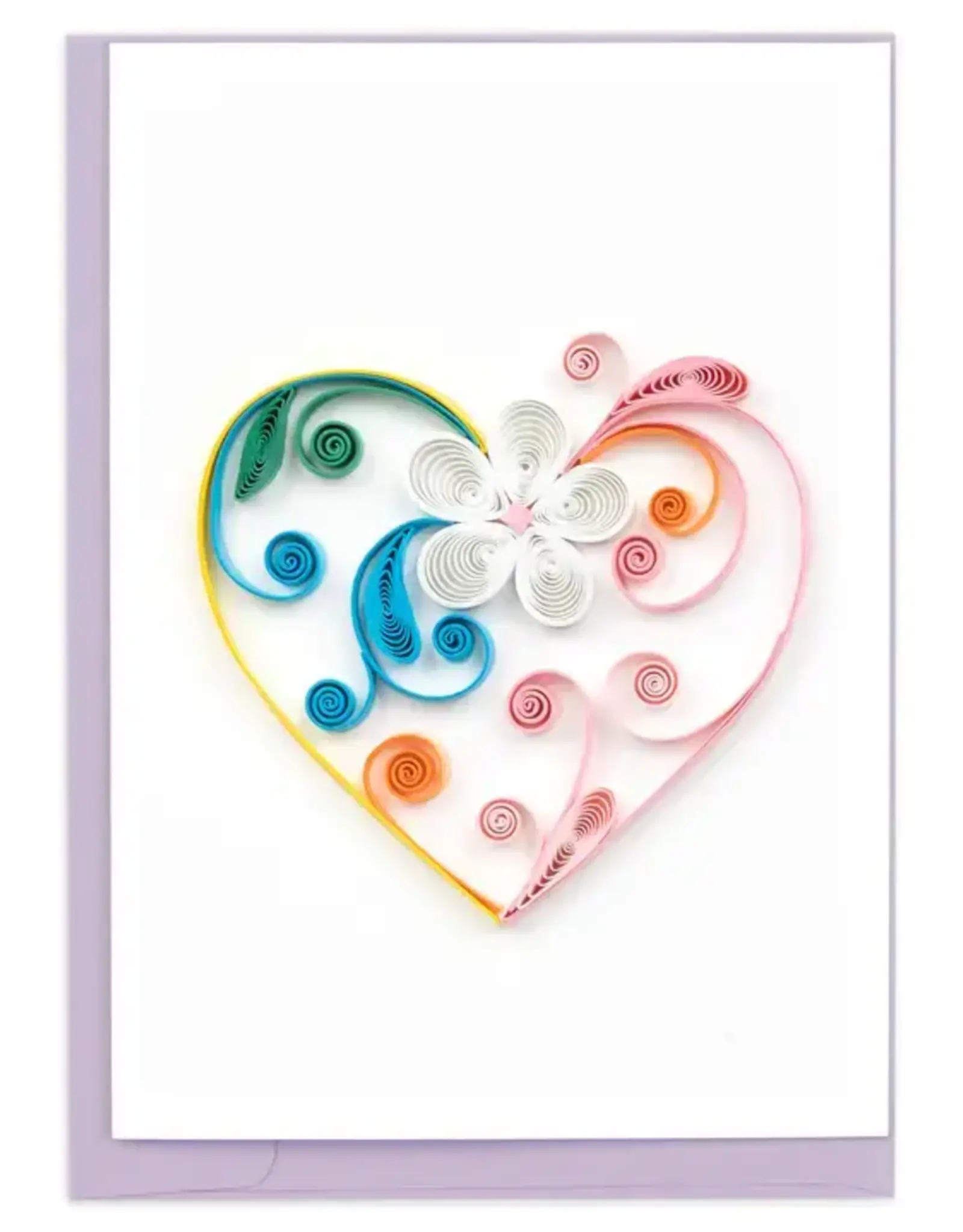 Quillin Cards Colorful Heart Quill Mini Card