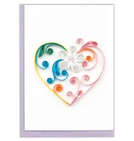 Quillin Cards Colorful Heart Quill Mini Card