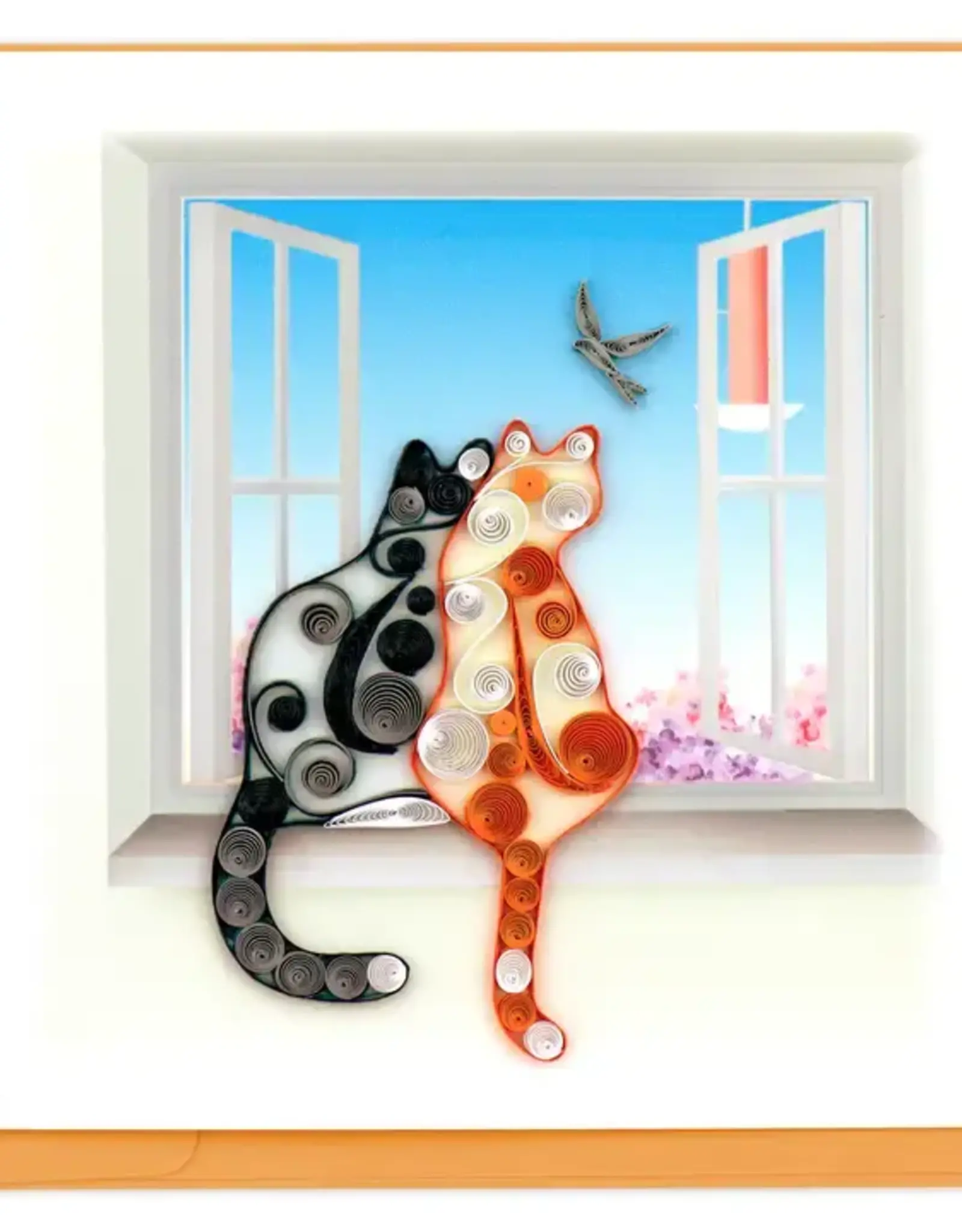 Quillin Cards Two Cats Quill Card