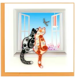 Quillin Cards Two Cats Quill Card