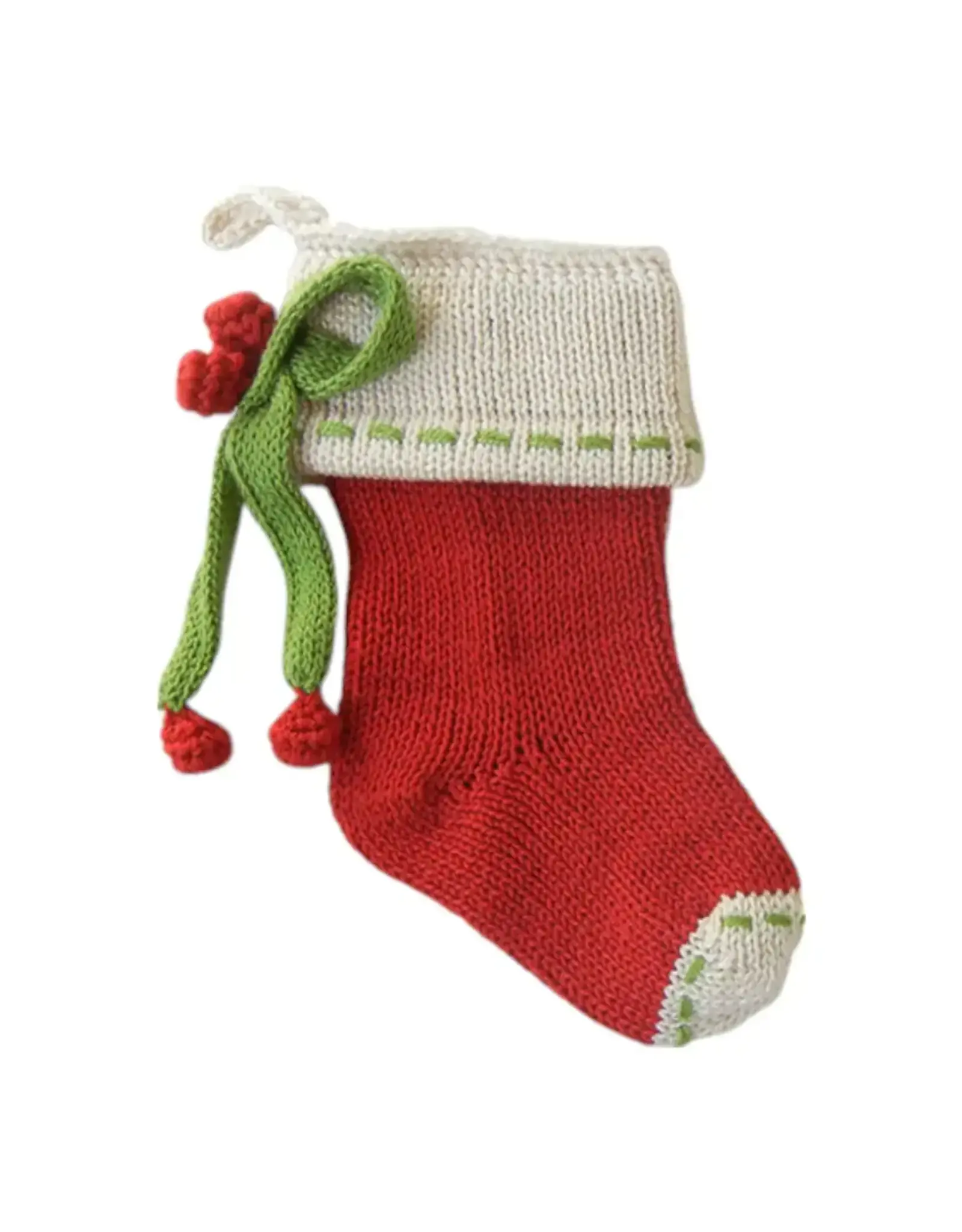 Melange Collection Mini Bow Stocking, 7" Red