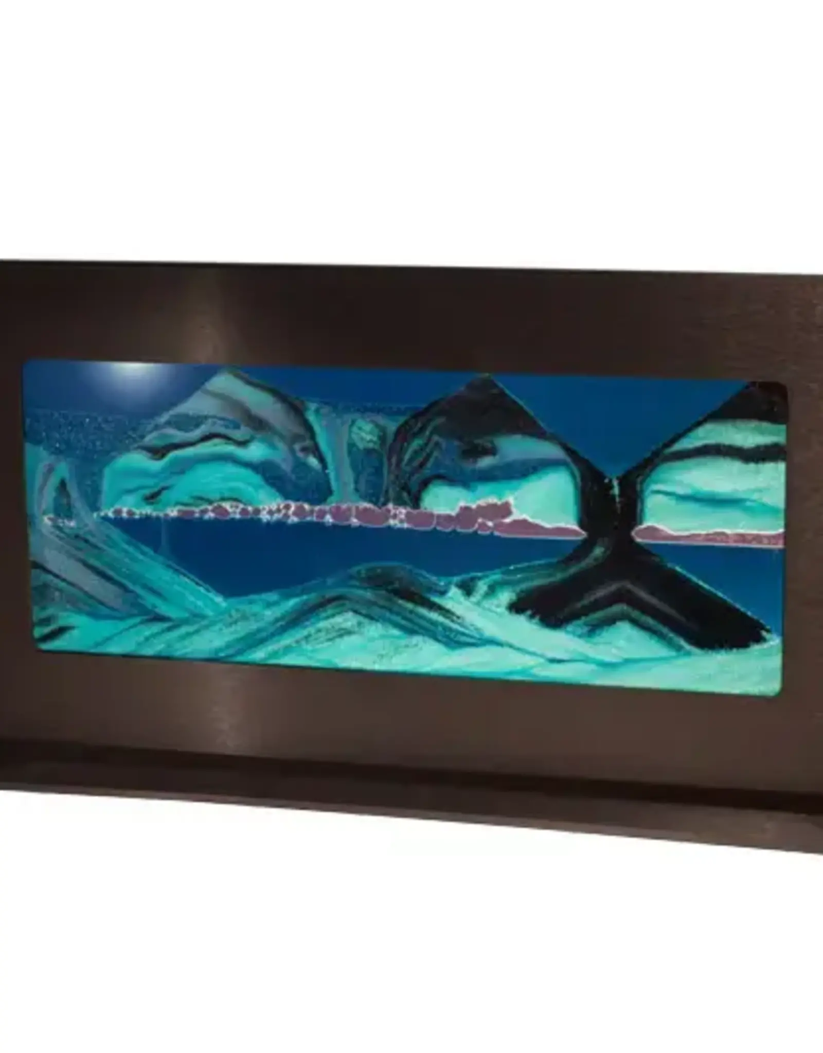 Exotic Sands Black Anodized Metal - Rectangle Ocean Blue