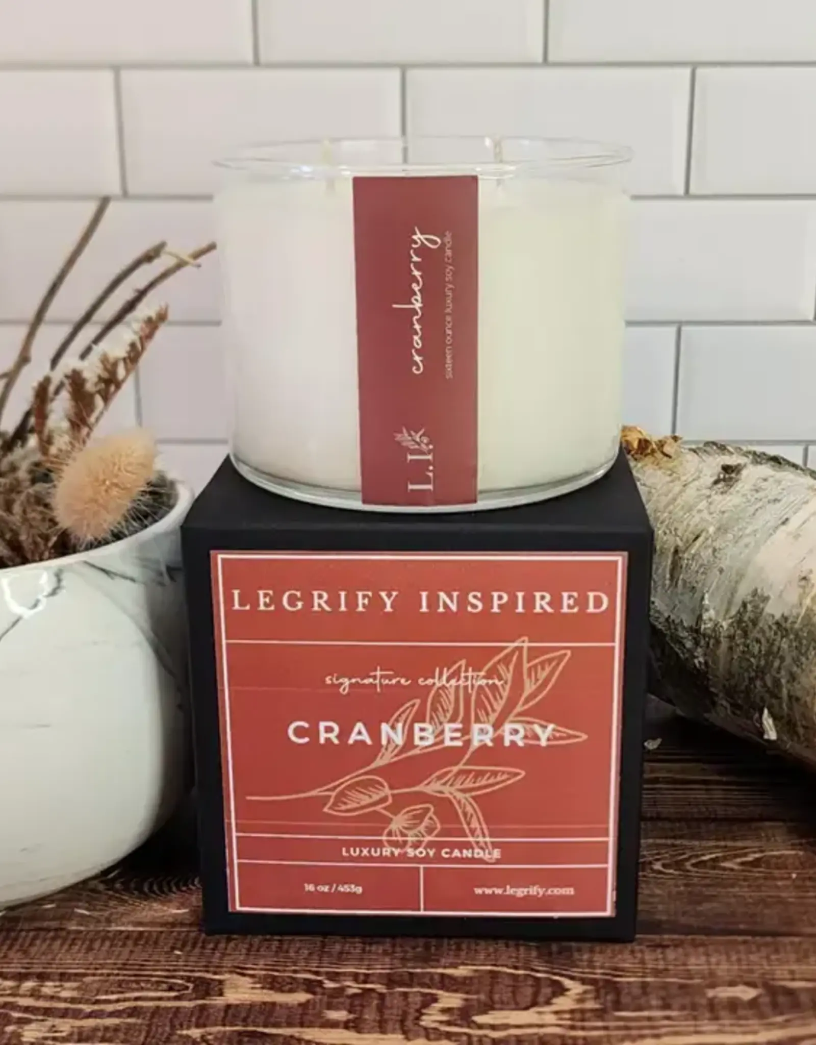 Legrify Cranberry 16oz Classic 2 Wick Soy