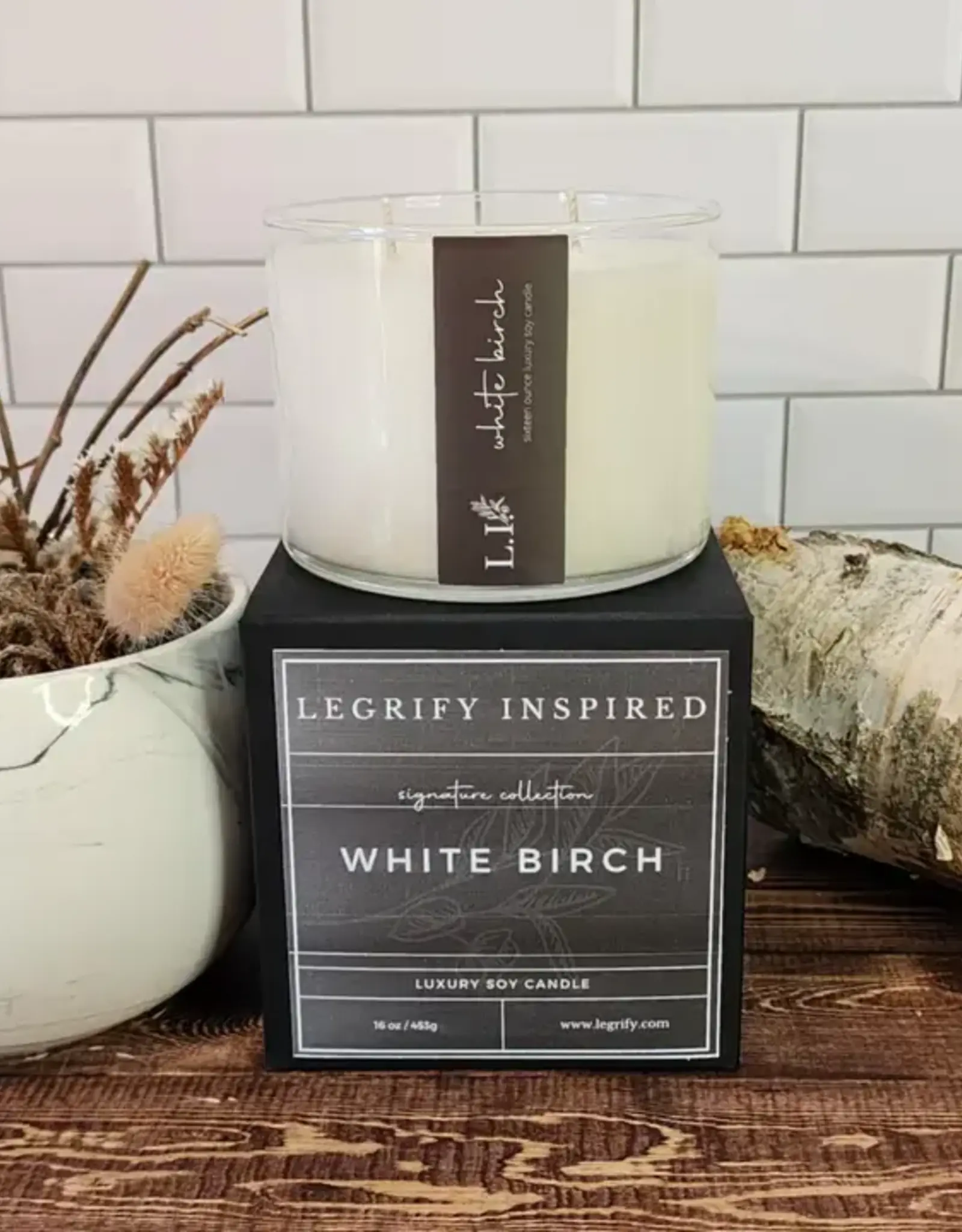 Legrify White Birch 16oz Classic 2 Wick Soy