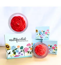 Multifaceted Flower Candle- Rose 8 oz