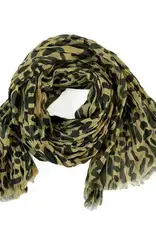 See Design Cotton Scarf 44 x 70- Black Khaki