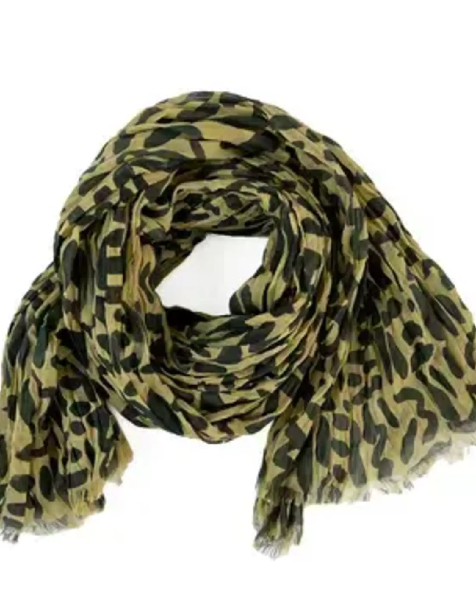 See Design Cotton Scarf 44 x 70- Black Khaki