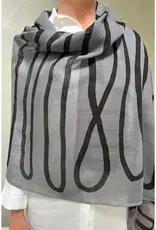 See Design Loopy Black Coal Wool Scarf 30 x 70