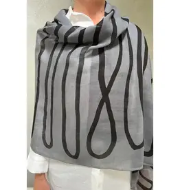 See Design Loopy Black Coal Wool Scarf 30 x 70