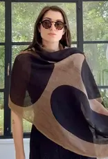 See Design Dream Black Chocolate Wool Scarf 30 x 70