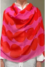 See Design Totem Pink Orange Wool  Scarf 30 x 70