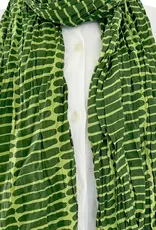 See Design Cotton Scarf 44 x 70- Basket Green Pine
