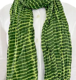 See Design Cotton Scarf 44 x 70- Basket Green Pine