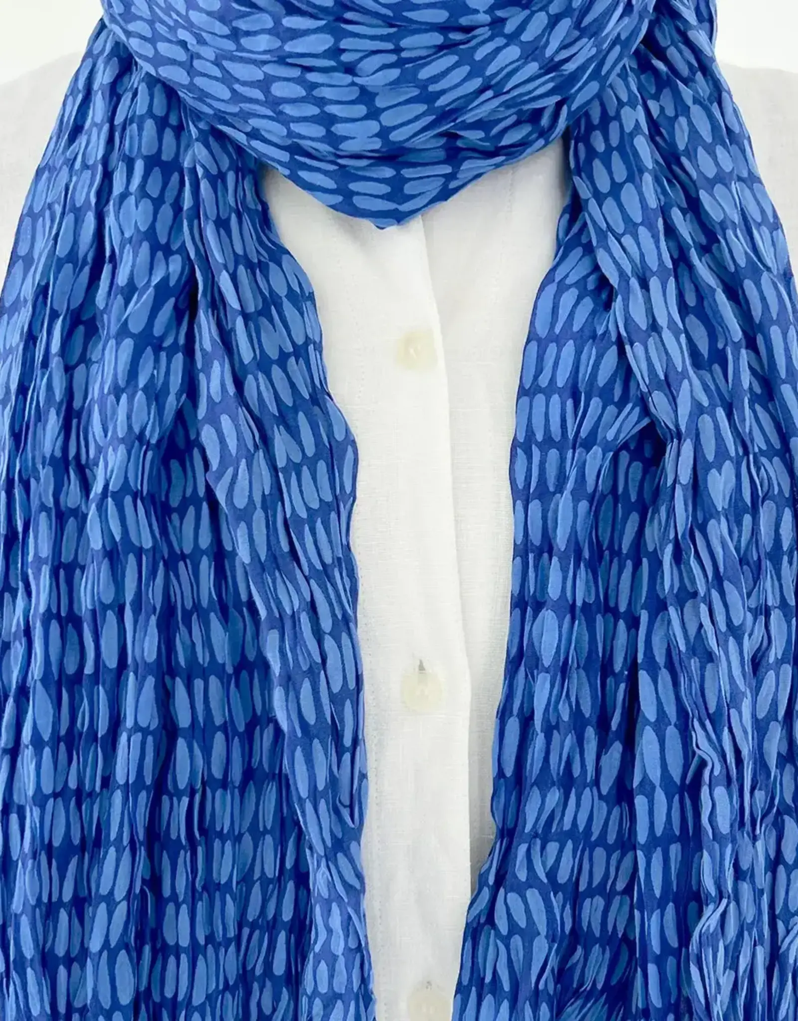 See Design Cotton Scarf 44 x 70- Color Seeds Blue