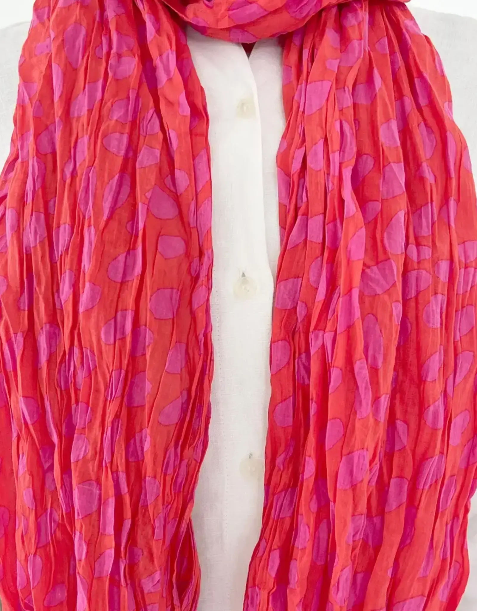 See Design Cotton Scarf 44 x 70- Pink Red