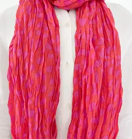 See Design Cotton Scarf 44 x 70- Pink Red