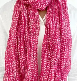 See Design Cotton Scarf 44 x 70- Stitch Fuchsia