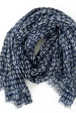 See Design Cotton Scarf 44 x 70- Speck Grey Indigo