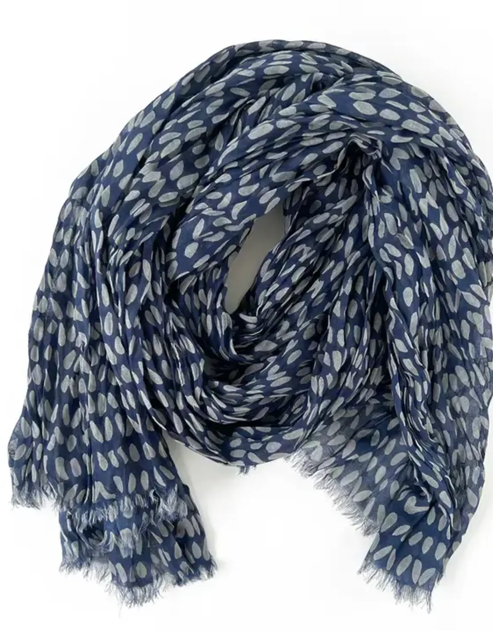 See Design Cotton Scarf 44 x 70- Speck Grey Indigo