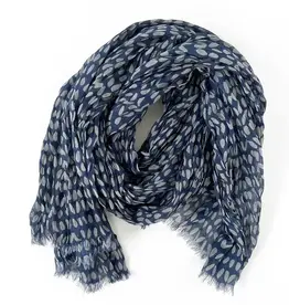 See Design Cotton Scarf 44 x 70- Speck Grey Indigo
