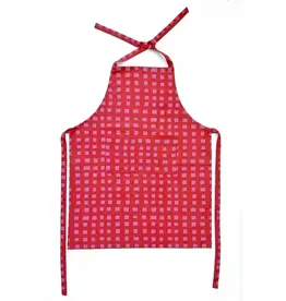 See Design Apron- Color Blocks Pink Red