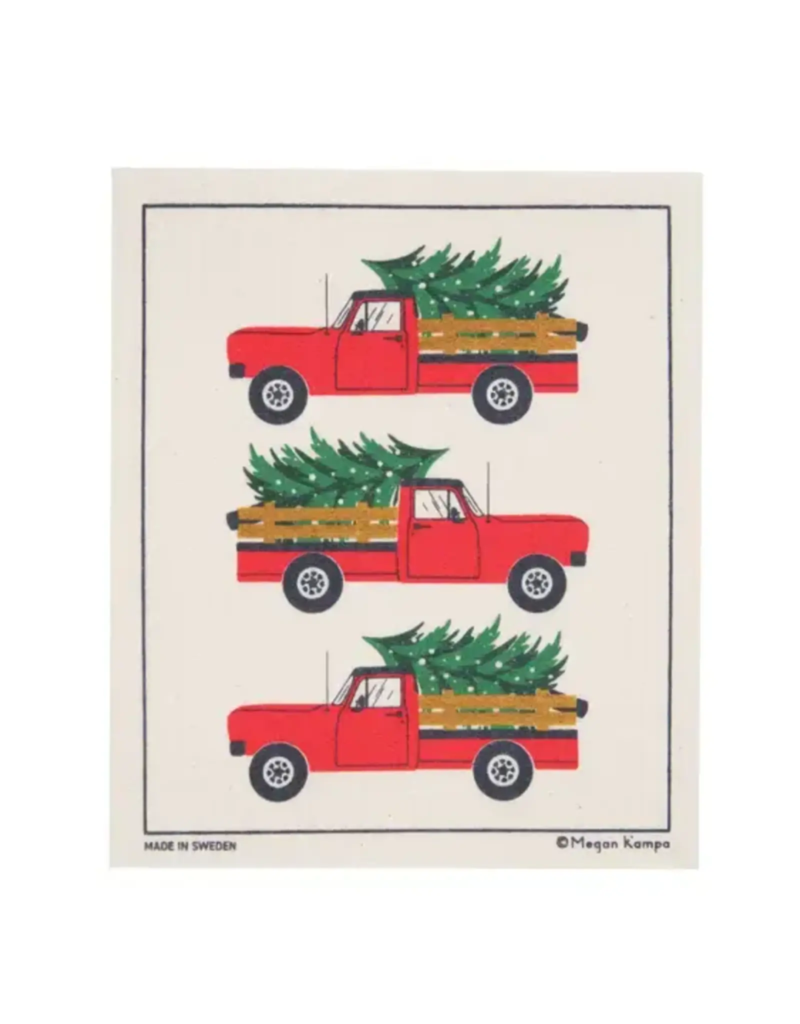 Cose Nuove Dishcloth 8x6.8 - Trees and Trucks
