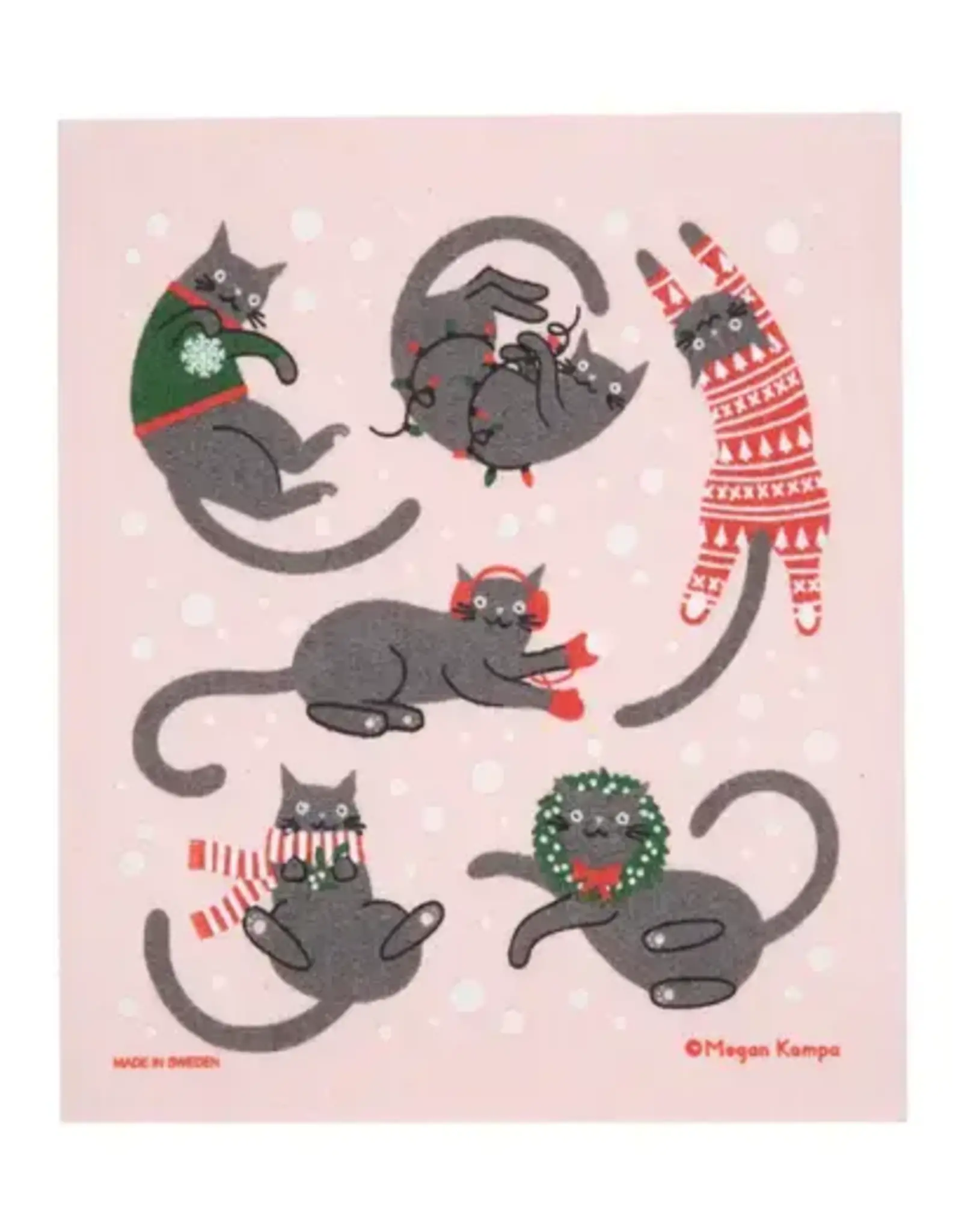 Cose Nuove Dishcloth 8x6.8 - Christmas Cats