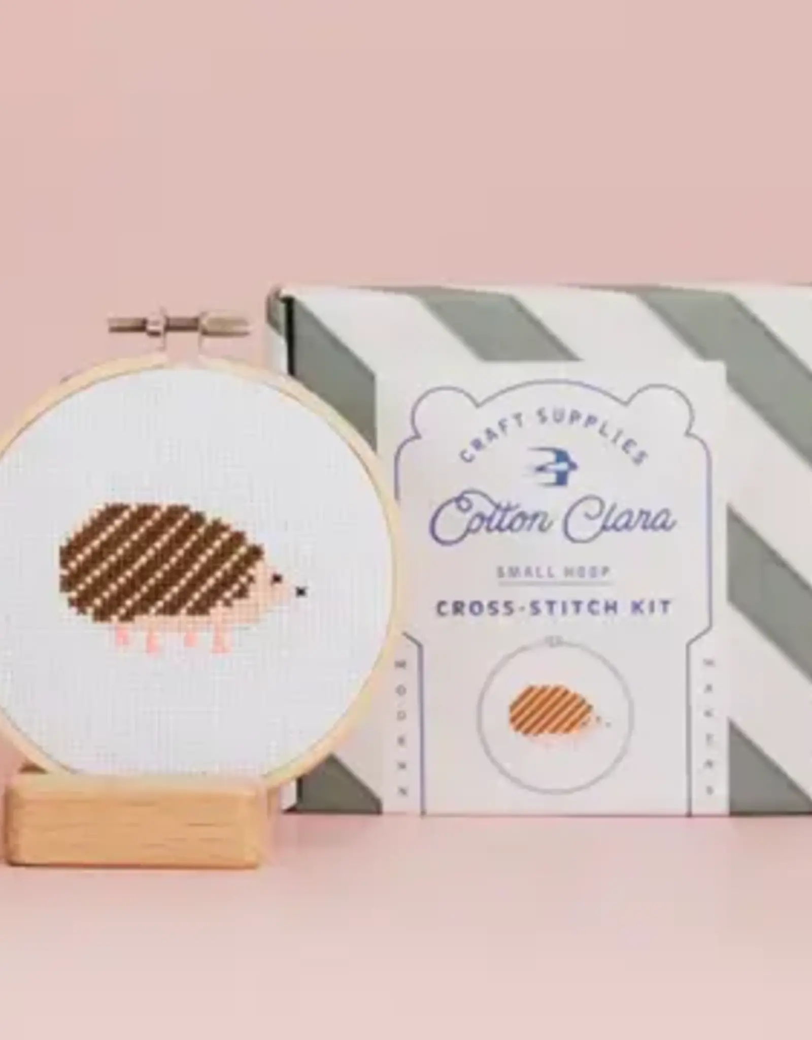 Cotton Clara Cross Stitch Kit- Hedgehog