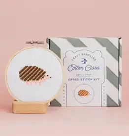 Cotton Clara Cross Stitch Kit- Hedgehog