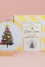 Cotton Clara Cross Stitch Kit- Pom Pom Christmas Tree