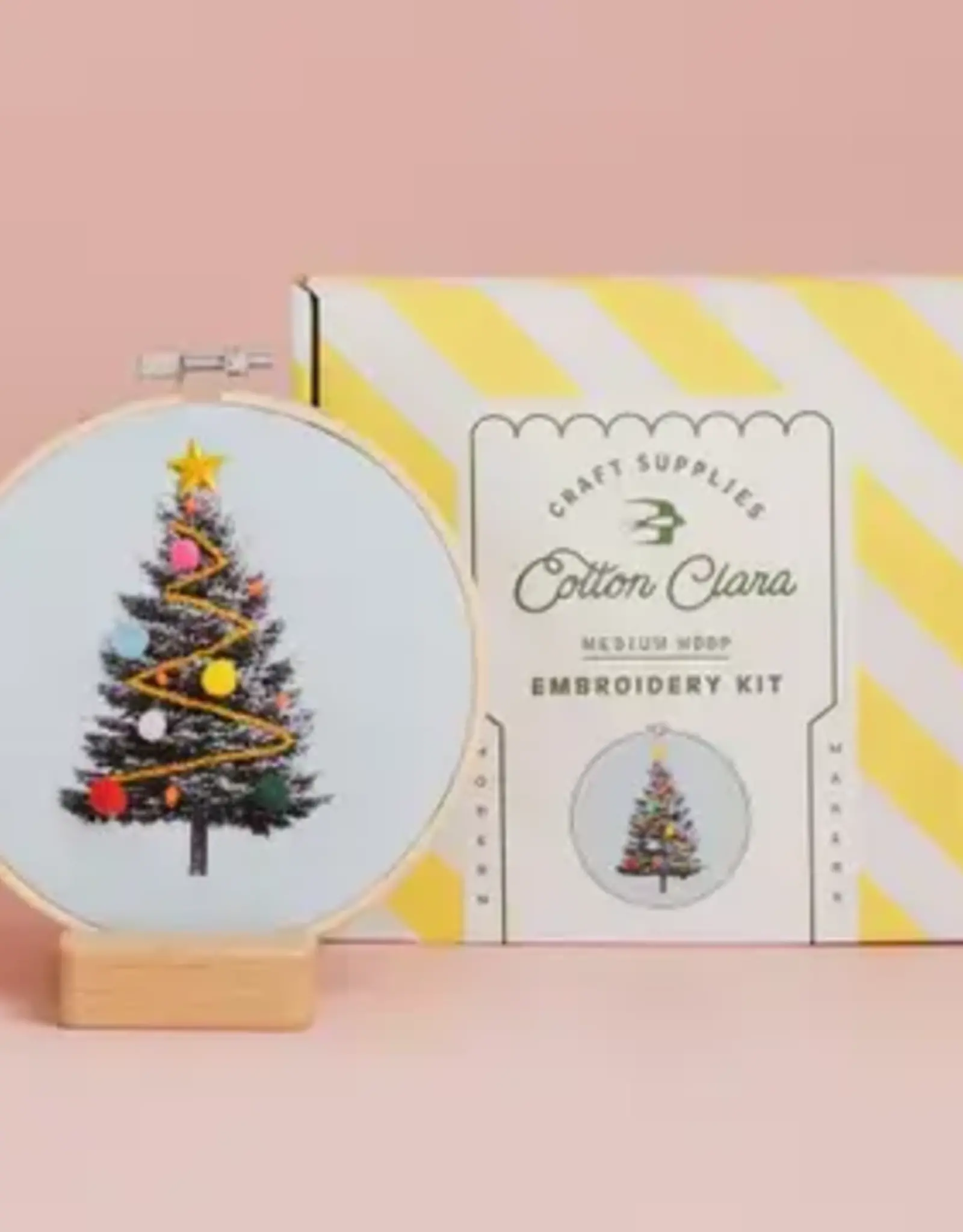 Cotton Clara Cross Stitch Kit- Pom Pom Christmas Tree