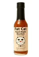 Fat Cat Peach Maple Bourbon Hot Sauce and Glaze- 5 oz