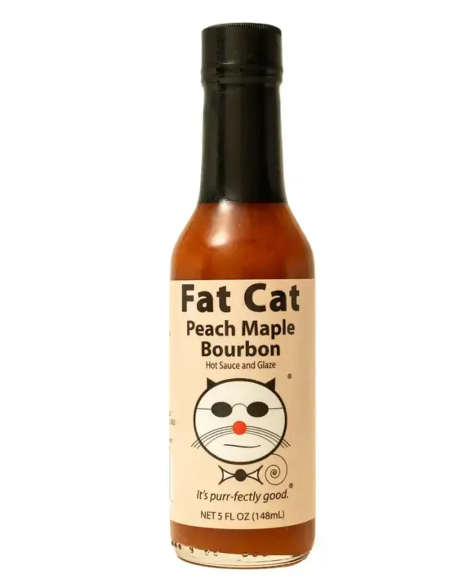 Fat Cat Peach Maple Bourbon Hot Sauce and Glaze- 5 oz