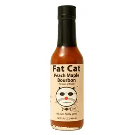 Fat Cat Peach Maple Bourbon Hot Sauce and Glaze- 5 oz