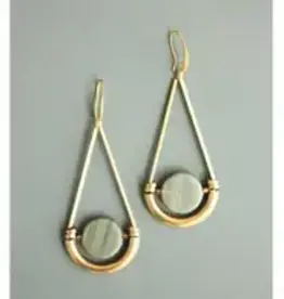 David Aubrey Jewelry ATHE39 Brass and Jasper Earrings
