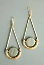 David Aubrey Jewelry ATHE39 Brass and Jasper Earrings