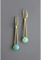 David Aubrey Jewelry BKNE23 Green Onyx Geometric Earrings
