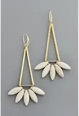 David Aubrey Jewelry FERE115 Geometric Gray Lotus Dangle Earrings