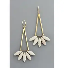 David Aubrey Jewelry FERE115 Geometric Gray Lotus Dangle Earrings