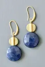 David Aubrey Jewelry JLTE16 Navy and Brass Dangle Earrings