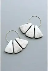 David Aubrey Jewelry LEXE33 Gray Lotus Hoop Earrings