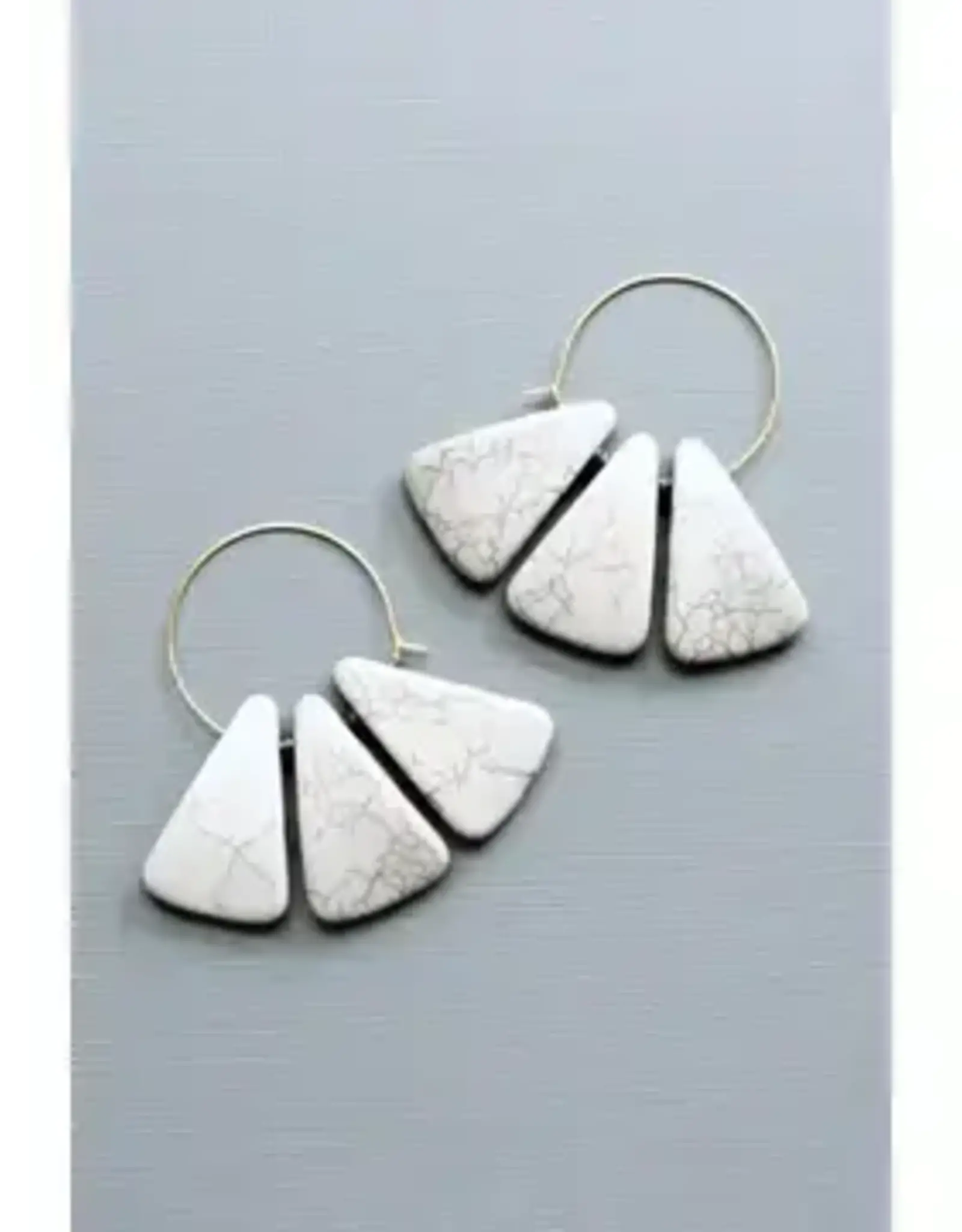 David Aubrey Jewelry LEXE33 Gray Lotus Hoop Earrings