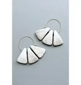 David Aubrey Jewelry LEXE33 Gray Lotus Hoop Earrings
