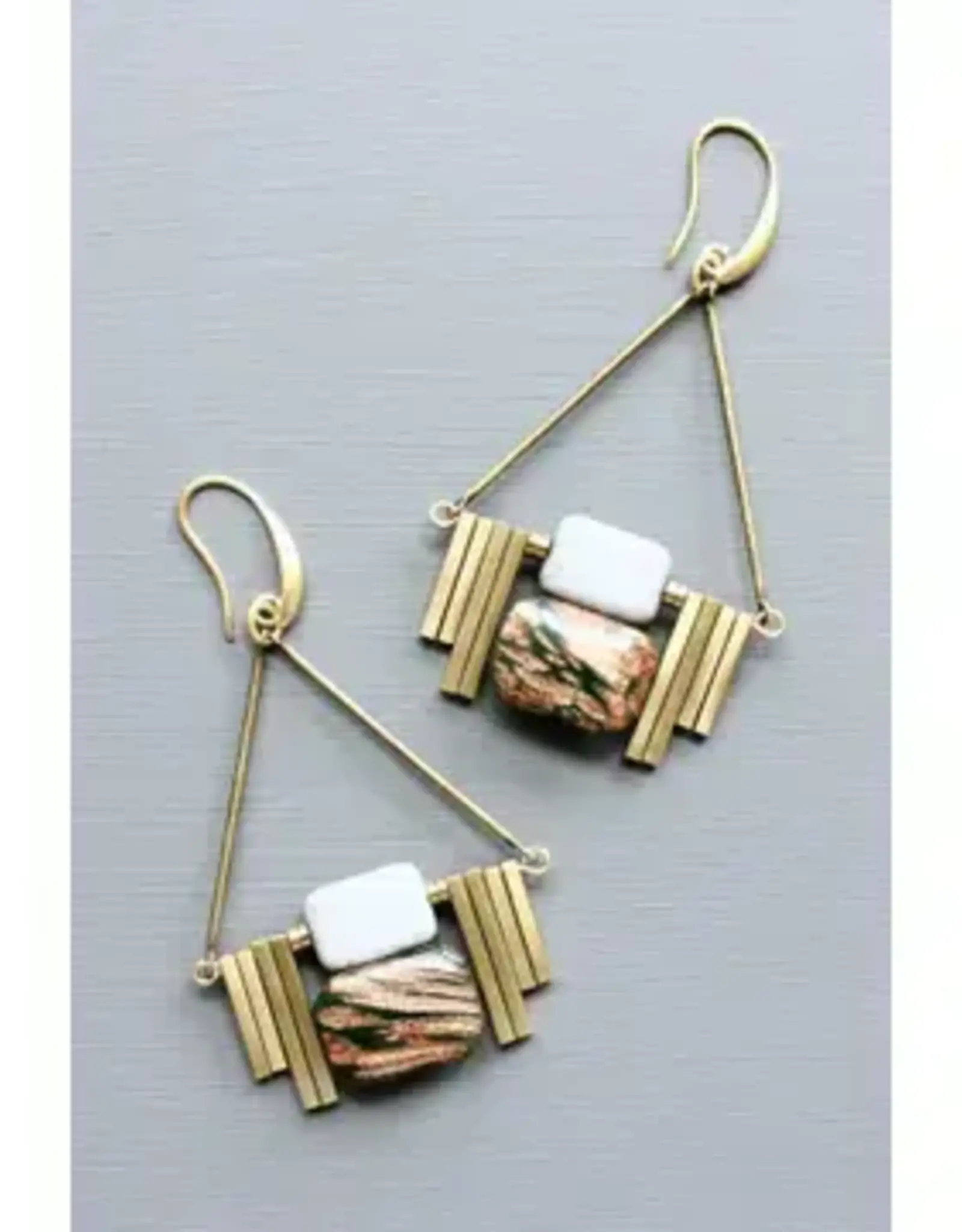 David Aubrey Jewelry LEXE39 Artdeco Hunter Green Earrings