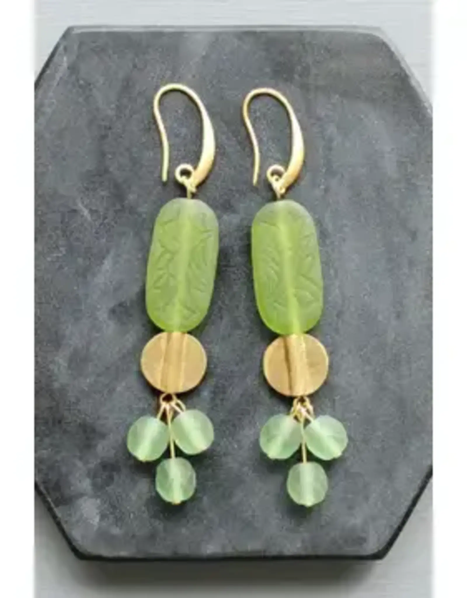 David Aubrey Jewelry LEXE46 Lime Green and Seafoam Cluster Earrings