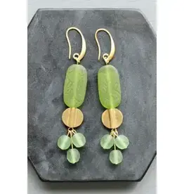 David Aubrey Jewelry LEXE46 Lime Green and Seafoam Cluster Earrings