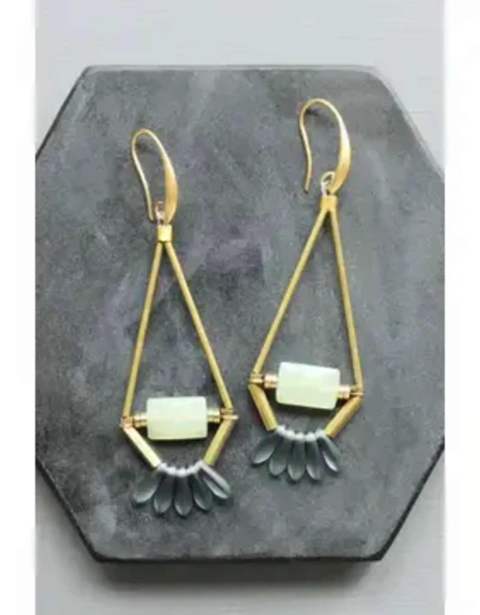 David Aubrey Jewelry LEXE47 Jade and Blue Montana Earrings