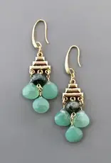 David Aubrey Jewelry MDSE13 Geometric Green Chalcedony Earrings